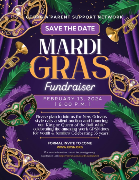 Mardi Gras 2024 Save the Date with King or Queen
