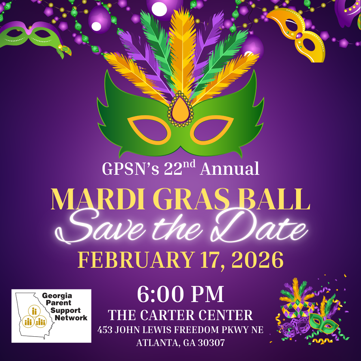 Purple Modern Mardi Gras Party Flyer (1)
